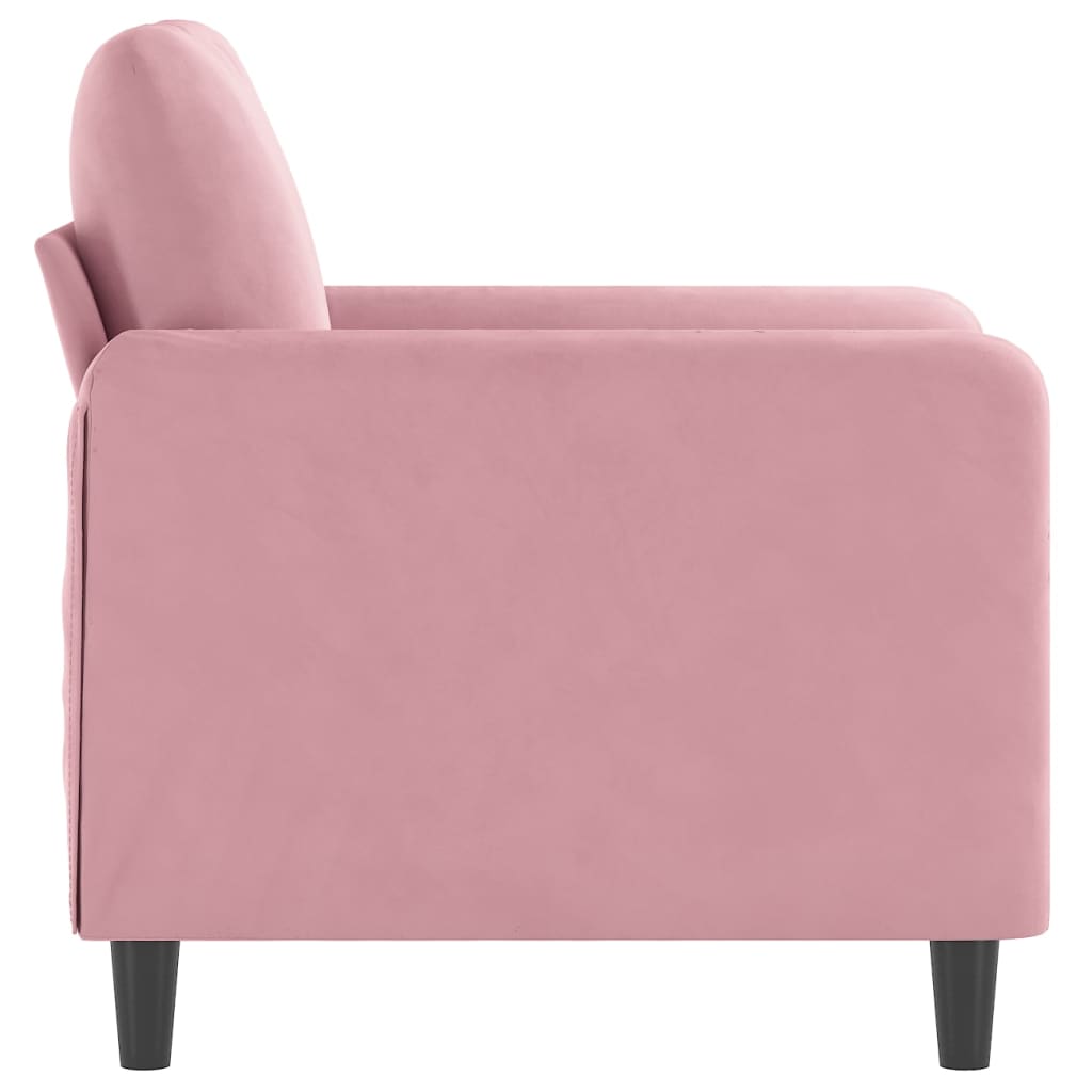 Fauteuil 60 cm fluweel roze