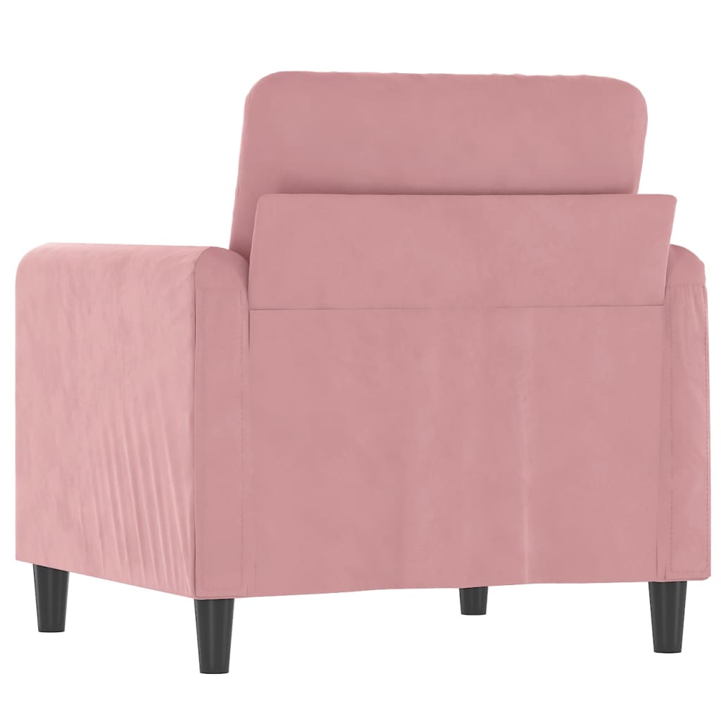 Fauteuil 60 cm fluweel roze