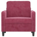 Fauteuil 60 cm fluweel wijnrood