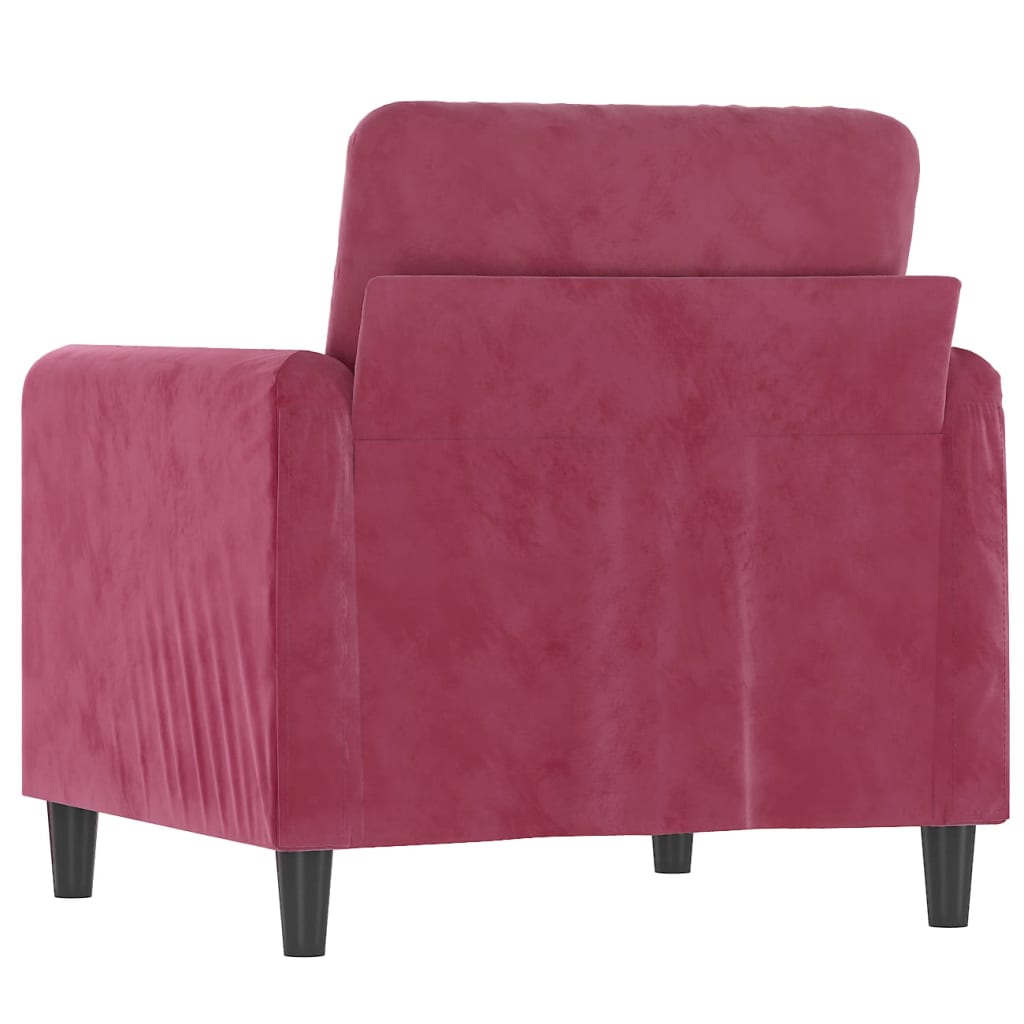 Fauteuil 60 cm fluweel wijnrood