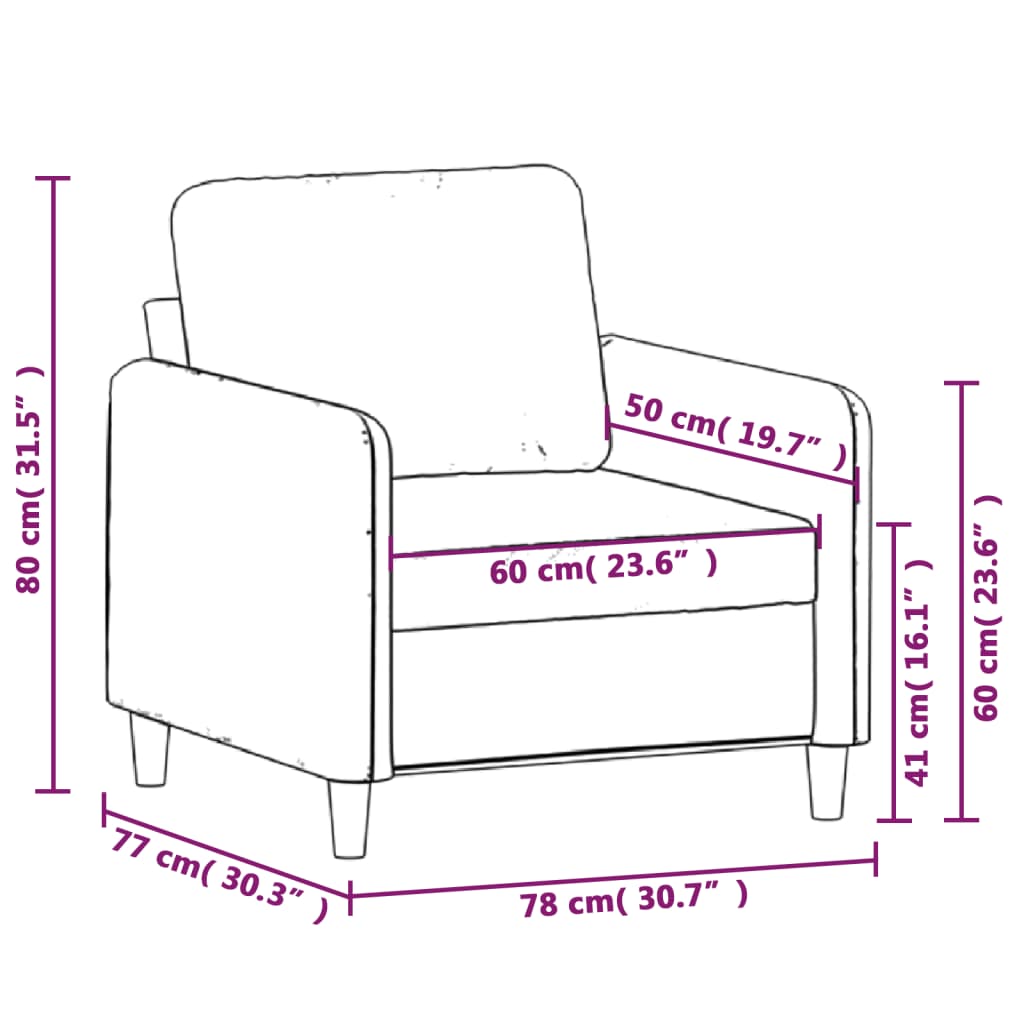 Fauteuil 60 cm fluweel wijnrood