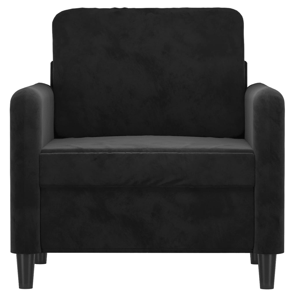 Fauteuil 60 cm fluweel zwart