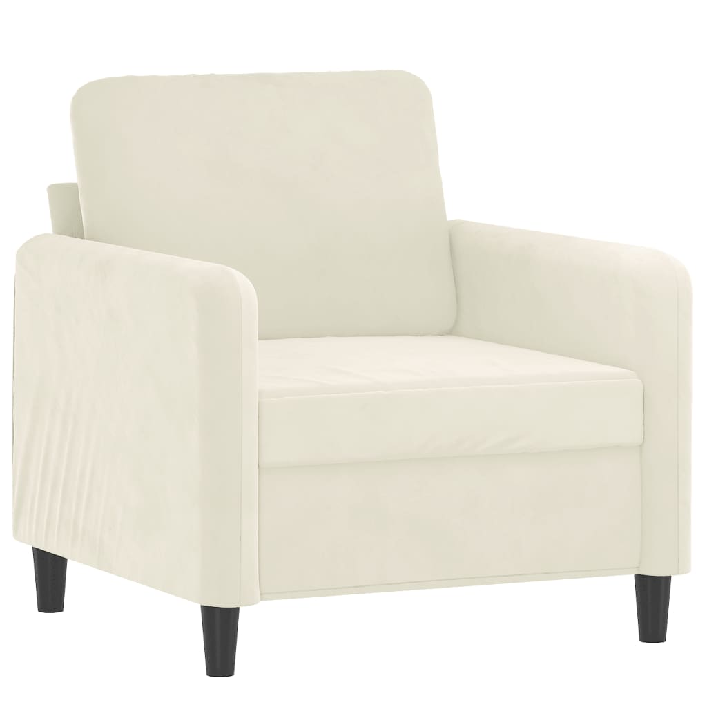 Fauteuil 60 cm fluweel crèmekleurig