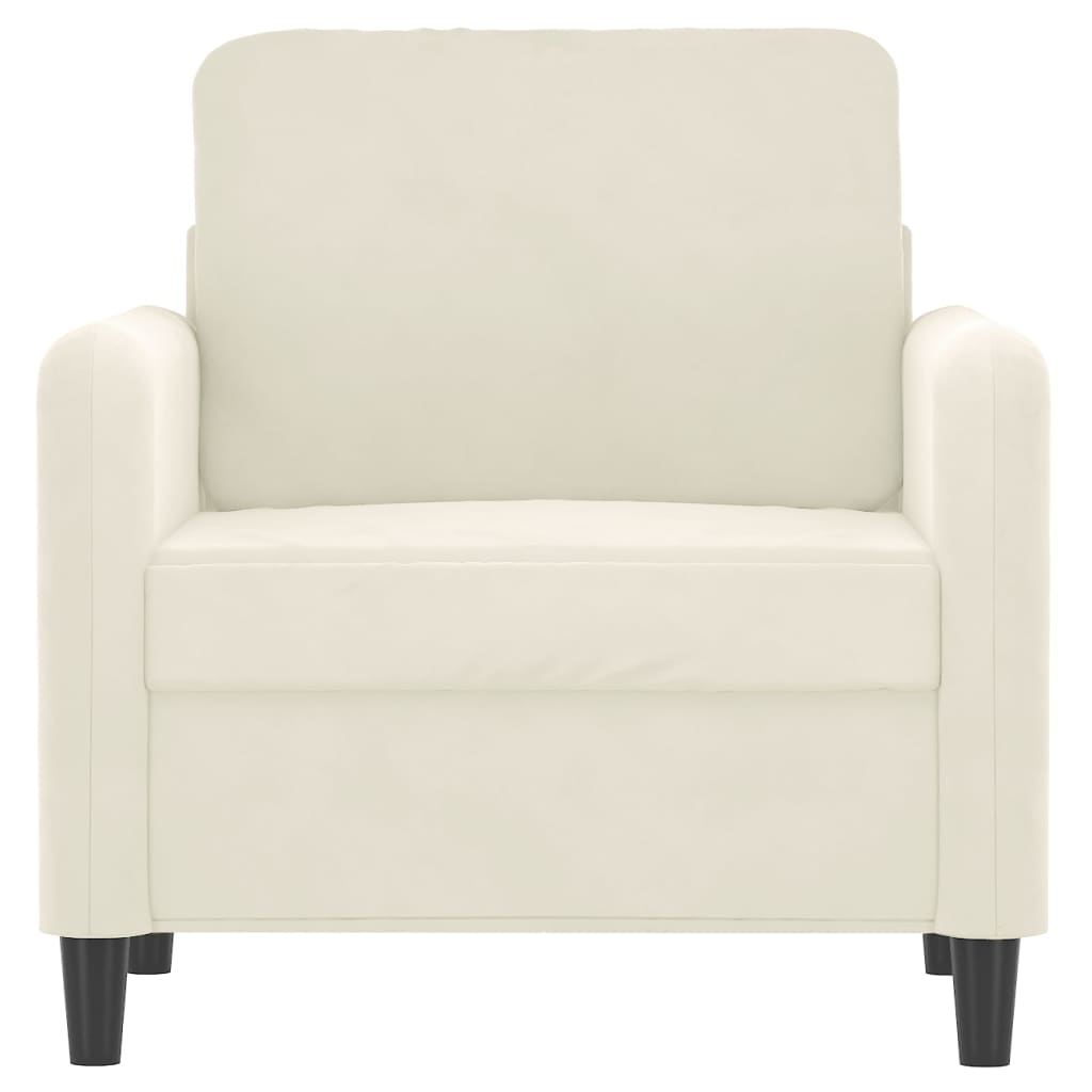 Fauteuil 60 cm fluweel crèmekleurig