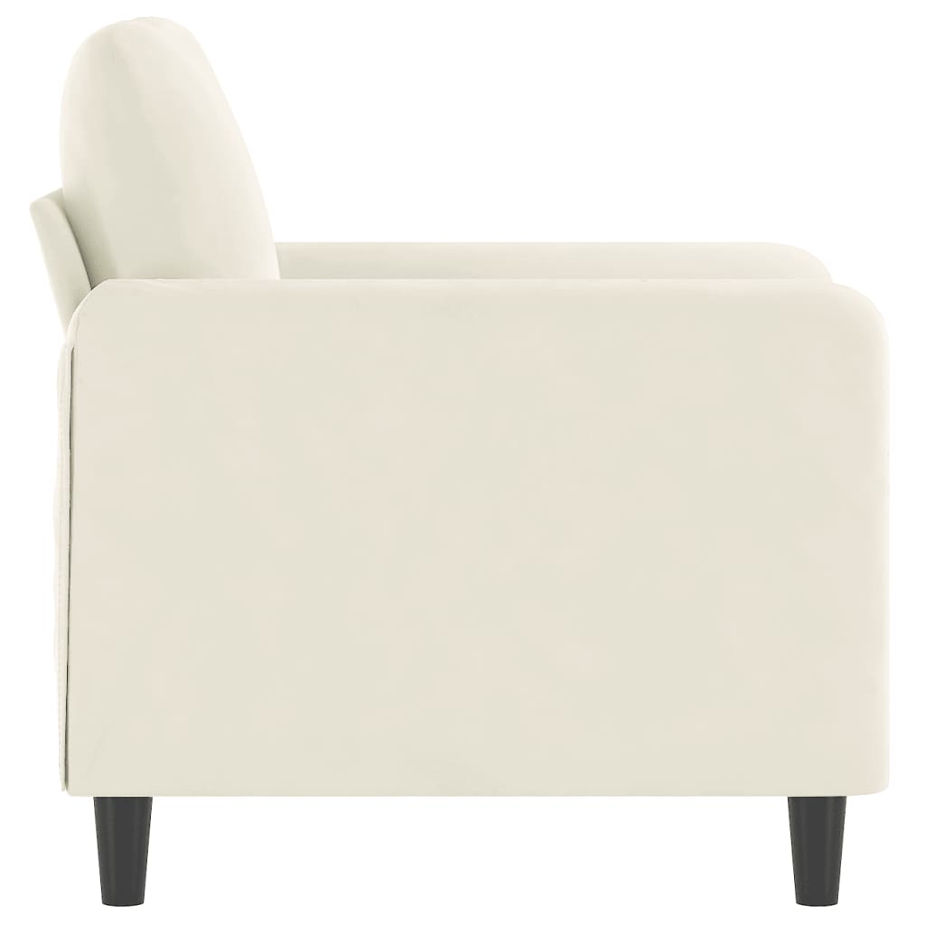Fauteuil 60 cm fluweel crèmekleurig