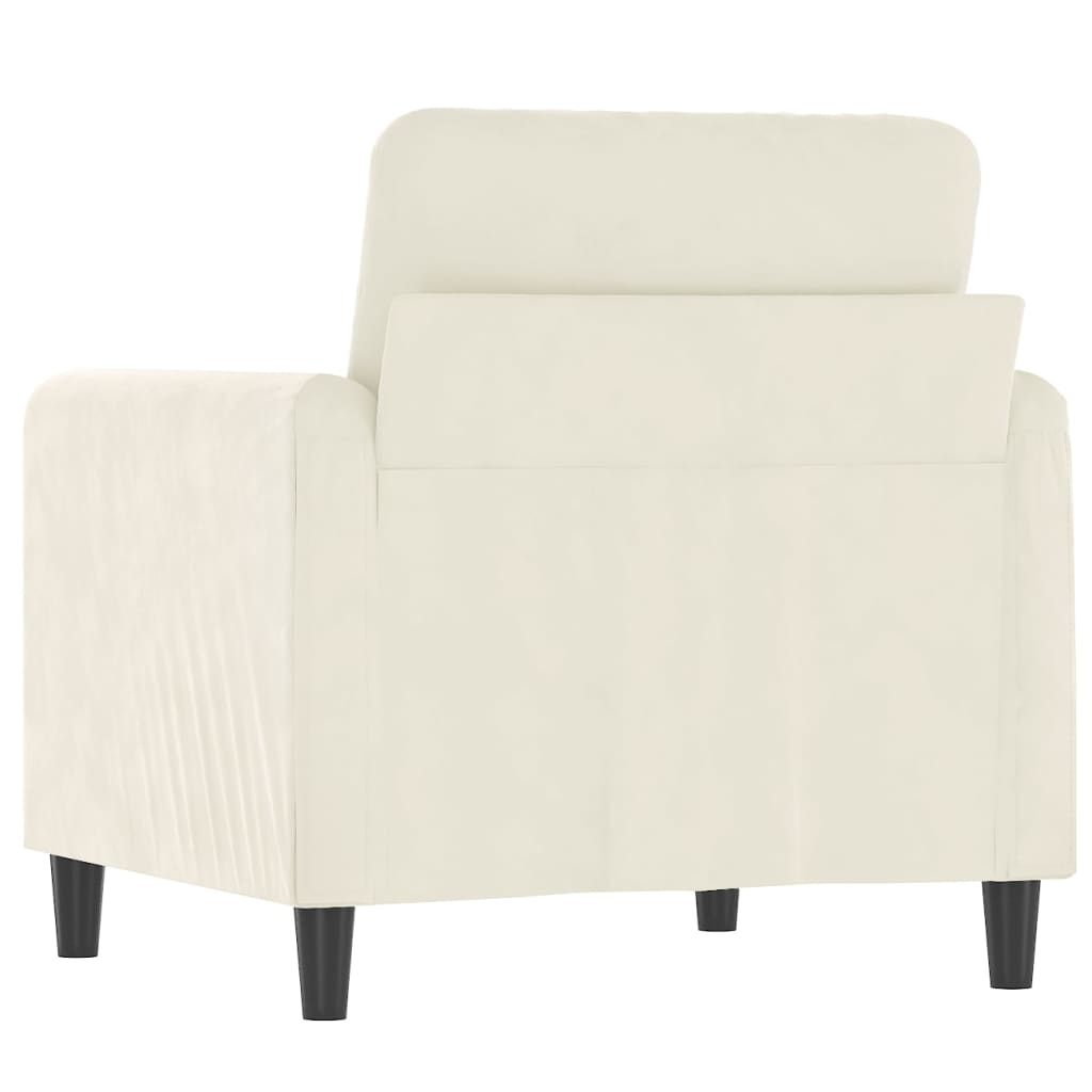 Fauteuil 60 cm fluweel crèmekleurig
