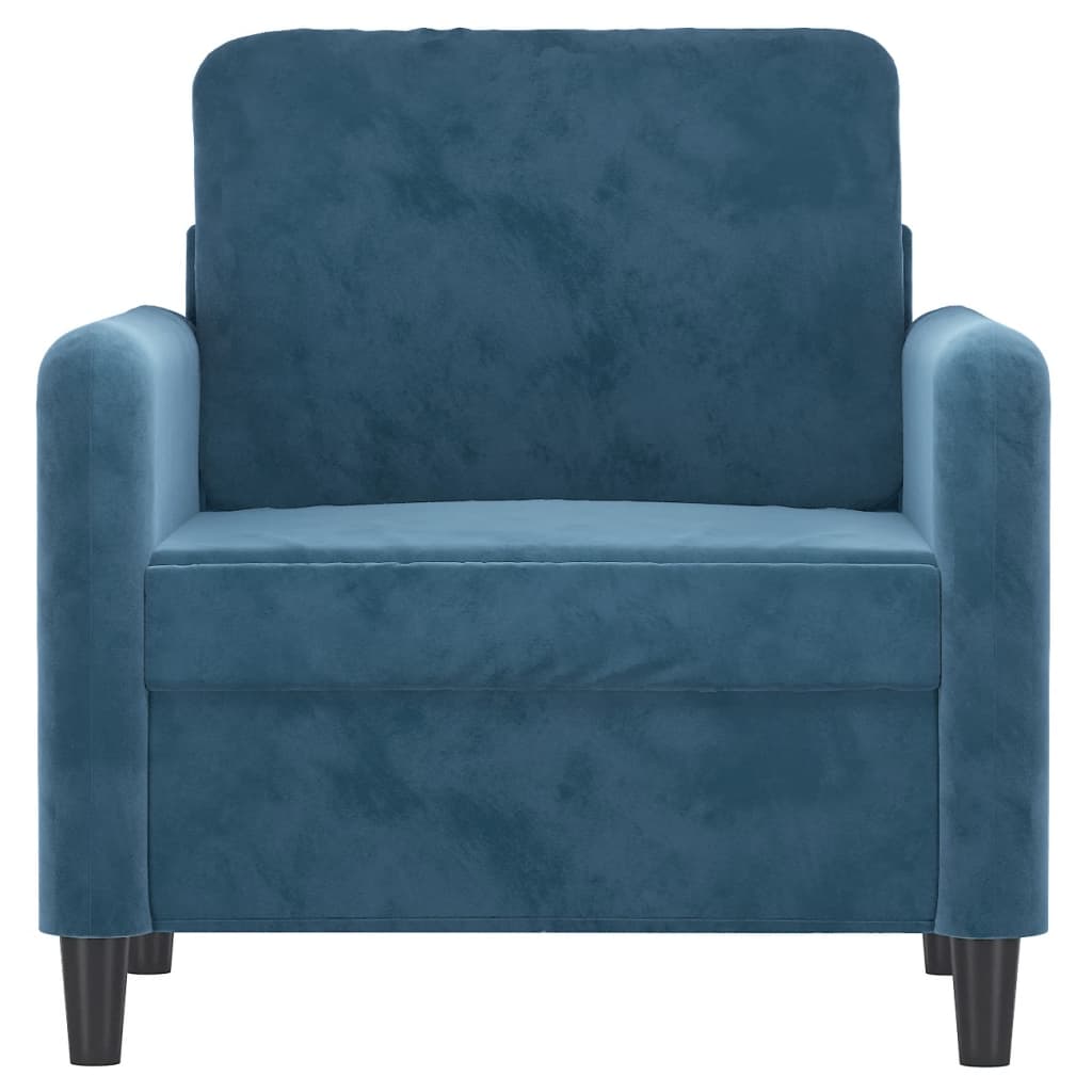 Fauteuil 60 cm fluweel blauw