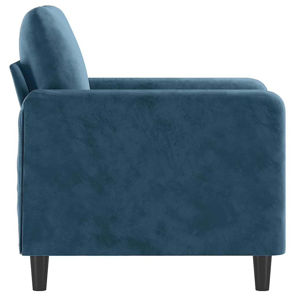 Fauteuil 60 cm fluweel blauw
