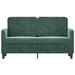 Tweezitsbank 120 cm fluweel donkergroen
