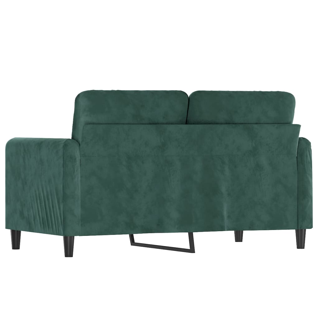 Tweezitsbank 120 cm fluweel donkergroen