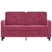 Tweezitsbank 120 cm fluweel wijnrood