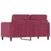 Tweezitsbank 120 cm fluweel wijnrood