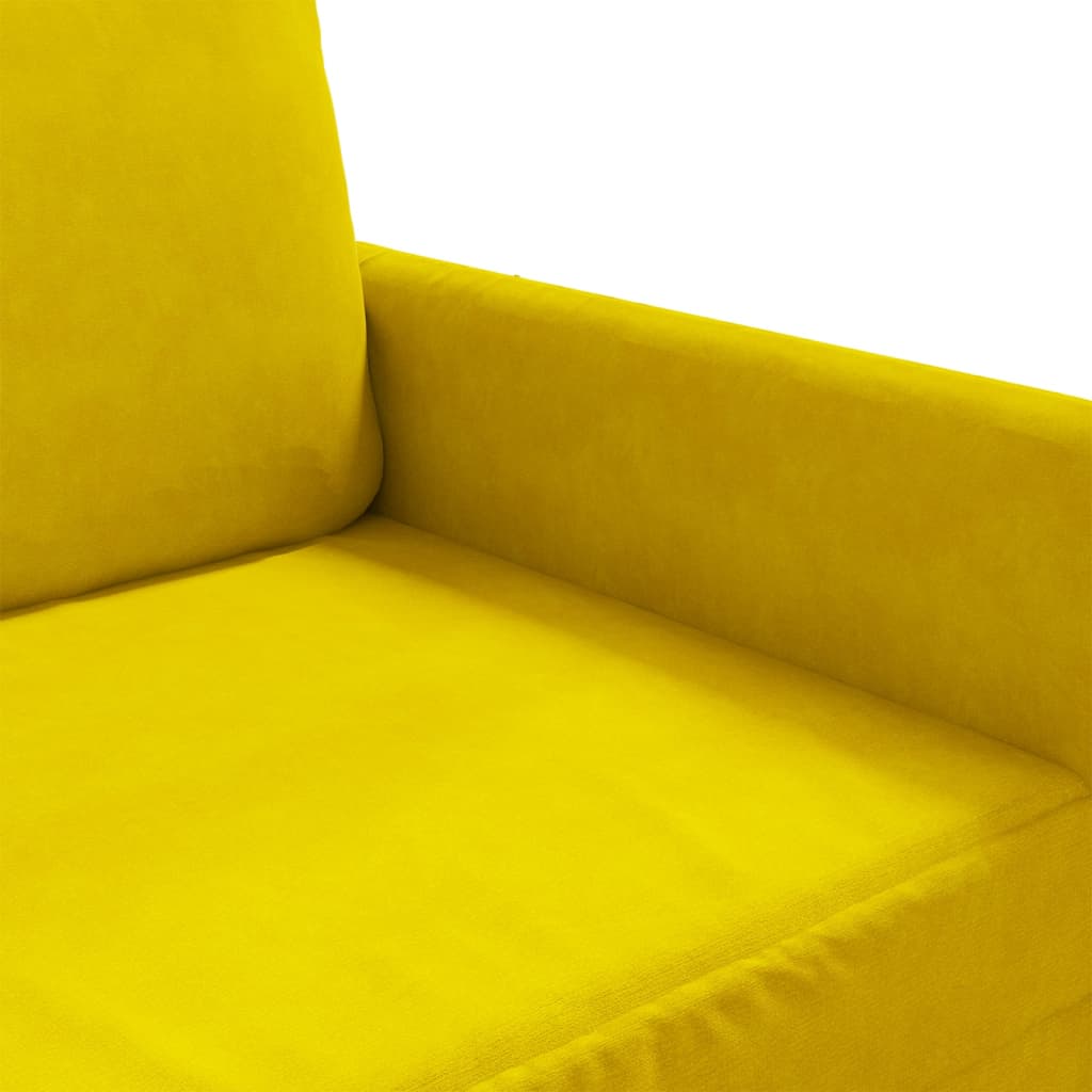 Tweezitsbank 120 cm fluweel geel