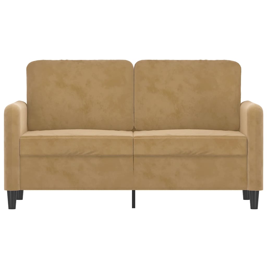 Tweezitsbank 120 cm fluweel bruin