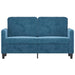 Tweezitsbank 120 cm fluweel blauw