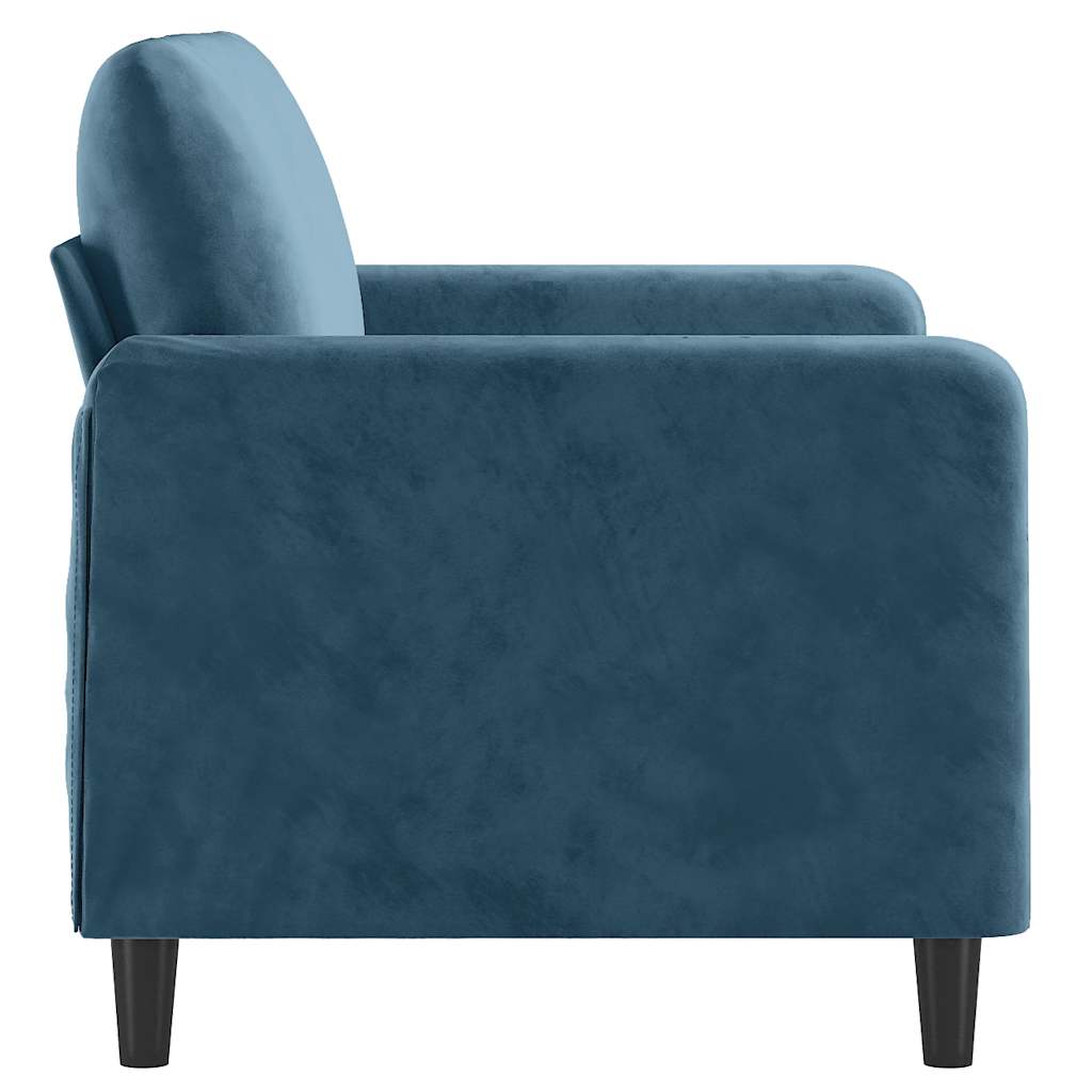 Tweezitsbank 120 cm fluweel blauw