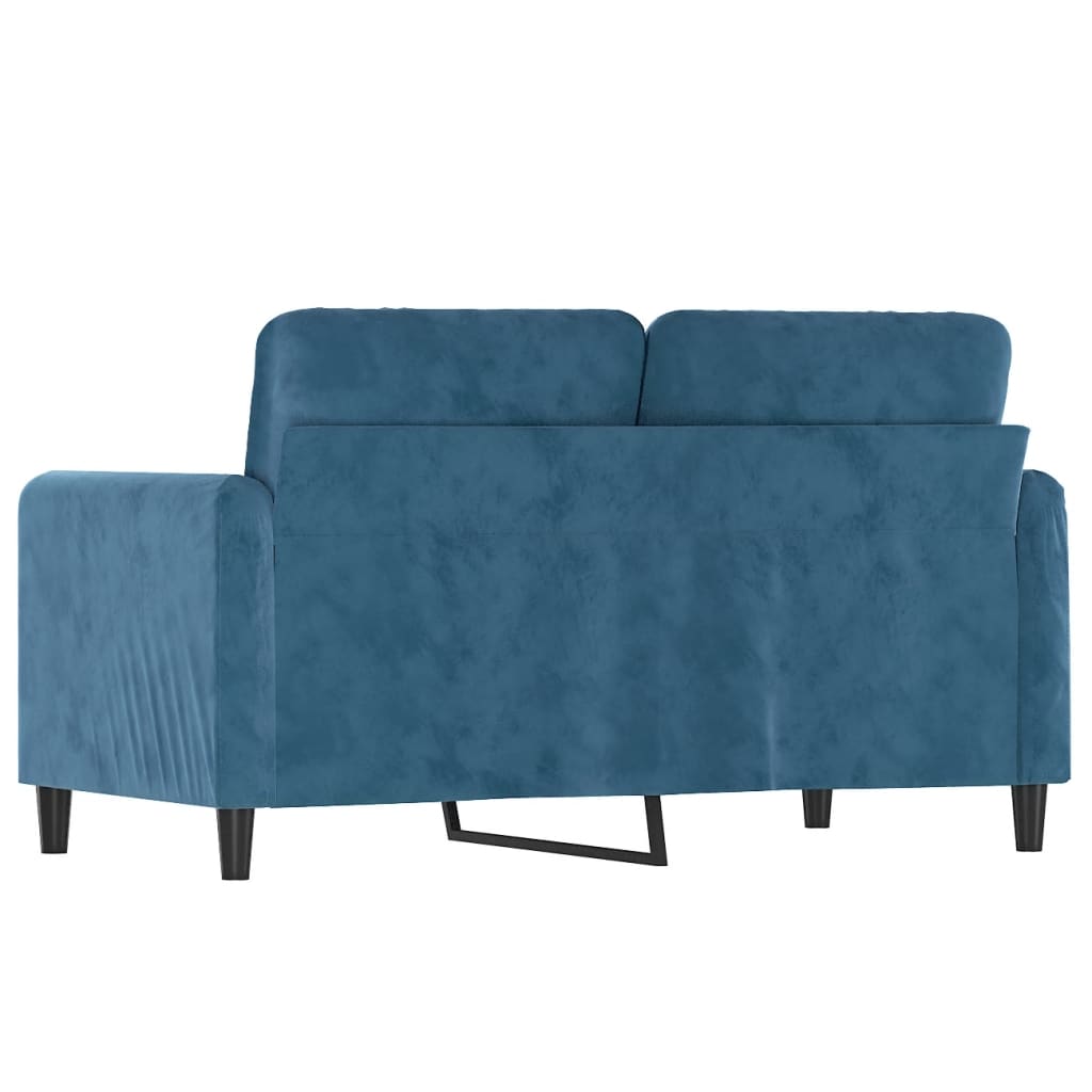 Tweezitsbank 120 cm fluweel blauw