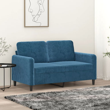 Tweezitsbank 120 cm fluweel blauw