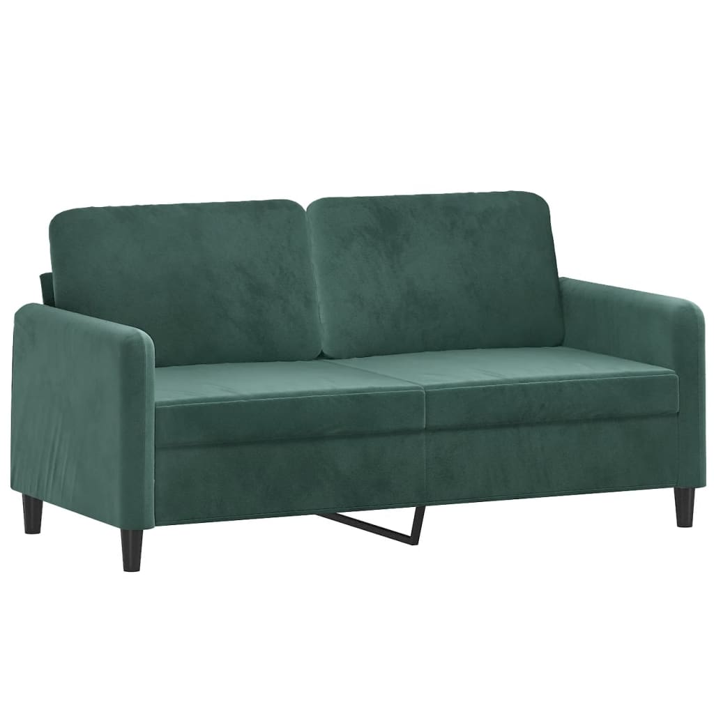Tweezitsbank 140 cm fluweel donkergroen