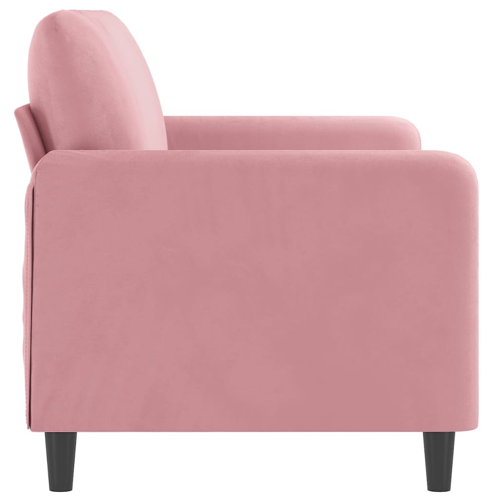 Tweezitsbank 140 cm fluweel roze