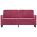 Tweezitsbank 140 cm fluweel wijnrood