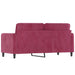 Tweezitsbank 140 cm fluweel wijnrood