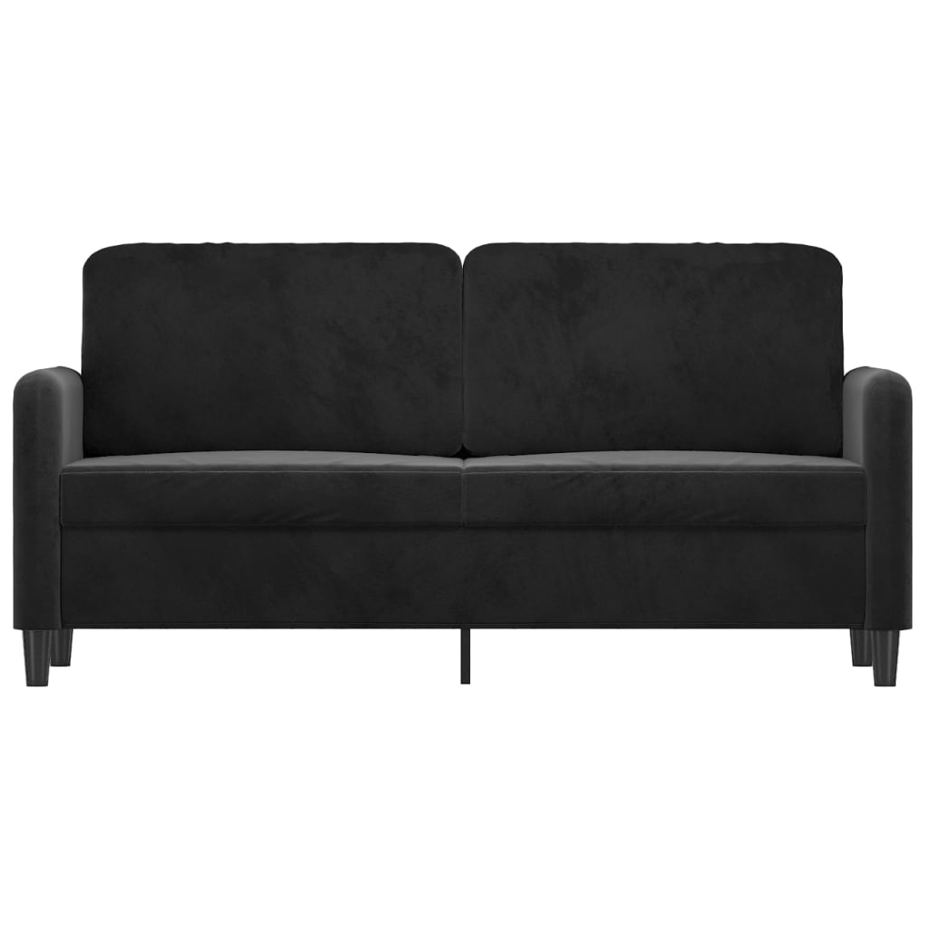 Tweezitsbank 140 cm fluweel zwart