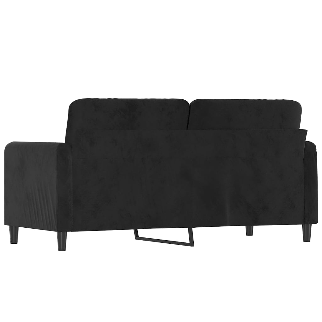 Tweezitsbank 140 cm fluweel zwart