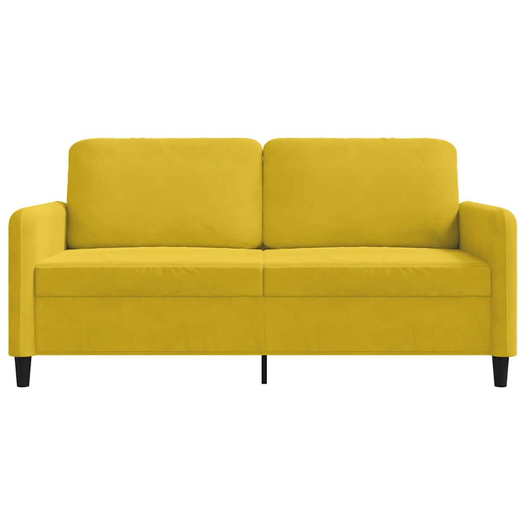Tweezitsbank 140 cm fluweel geel