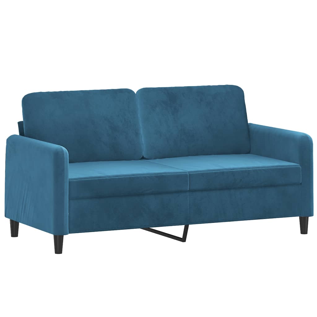 Tweezitsbank 140 cm fluweel blauw