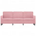 Driezitsbank 180 cm fluweel roze