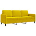 Driezitsbank 180 cm fluweel geel