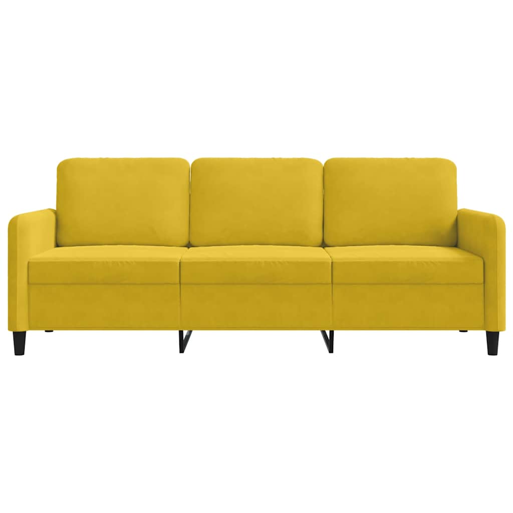 Driezitsbank 180 cm fluweel geel