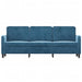Driezitsbank 180 cm fluweel blauw