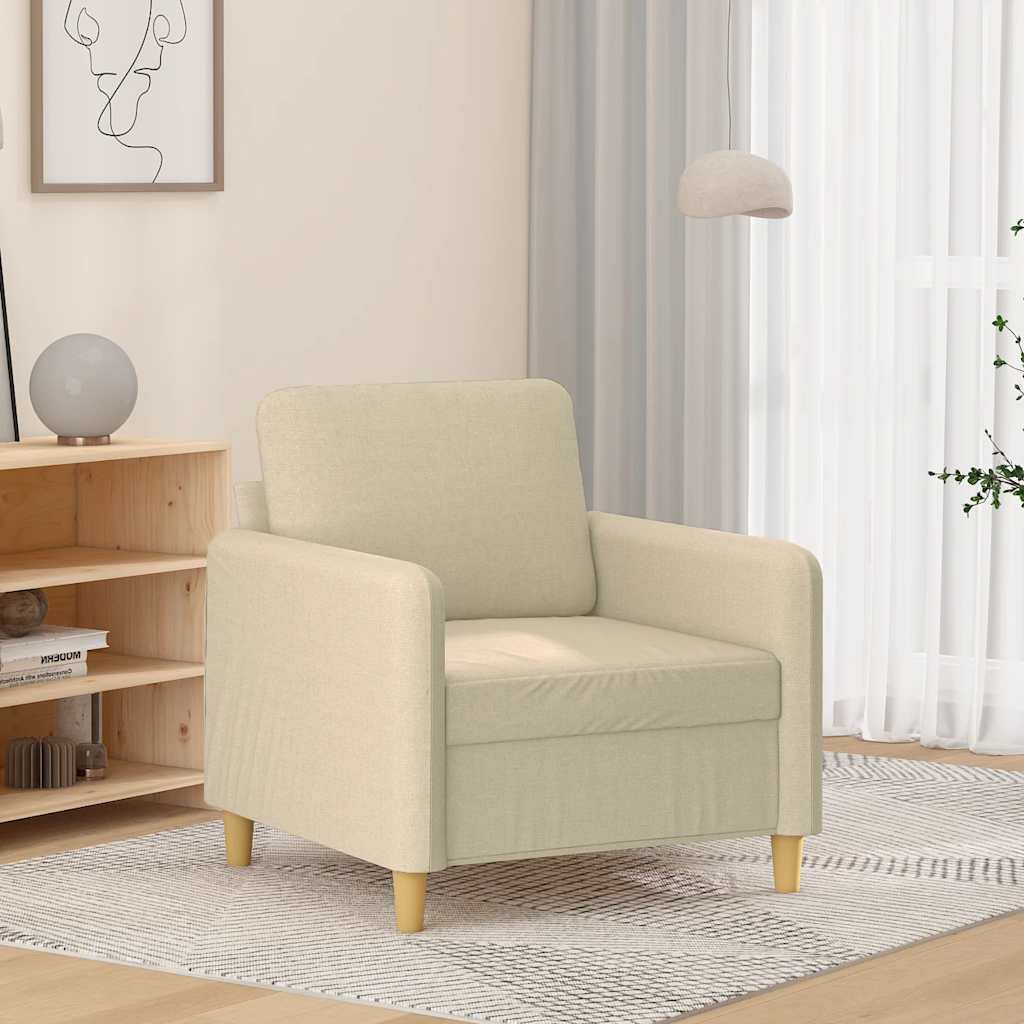 Fauteuil 60 cm stof crèmekleurig