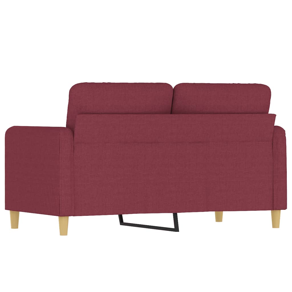 Tweezitsbank 120 cm stof wijnrood