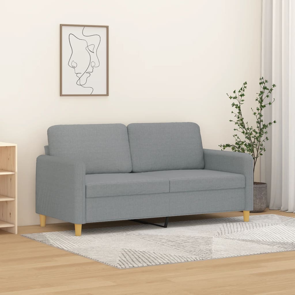 Tweezitsbank 140 cm stof lichtgrijs