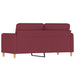 Tweezitsbank 140 cm stof wijnrood