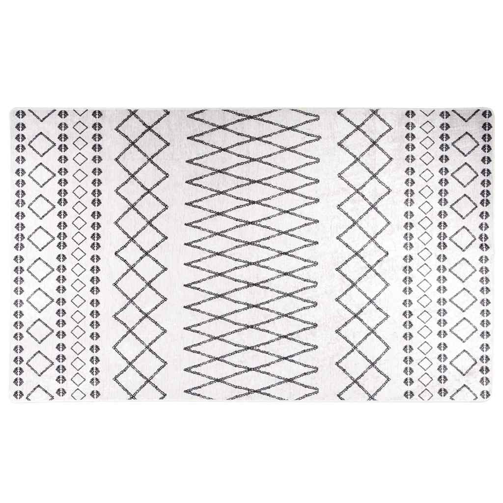 Vloerkleed wasbaar 120x170 cm zwart en wit