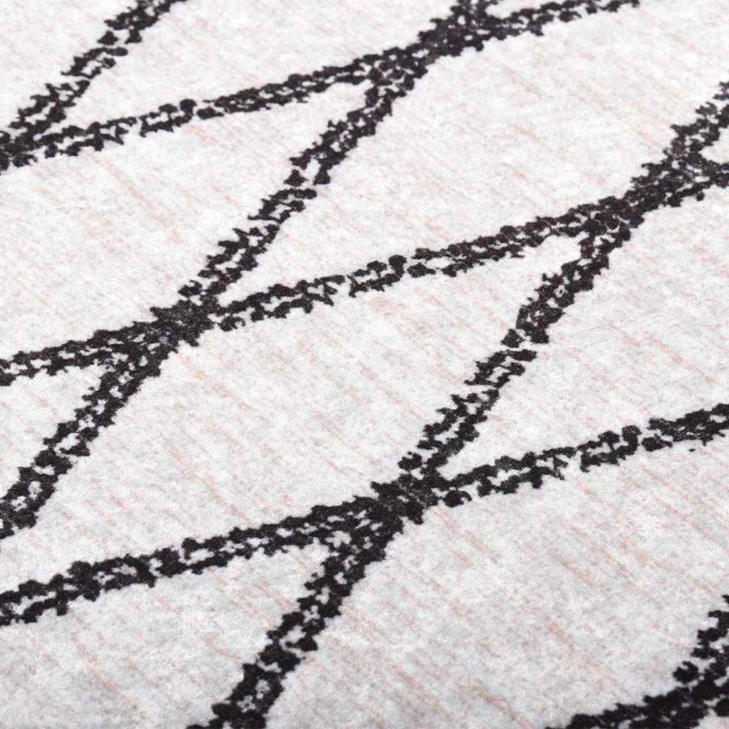 Vloerkleed wasbaar 120x170 cm zwart en wit