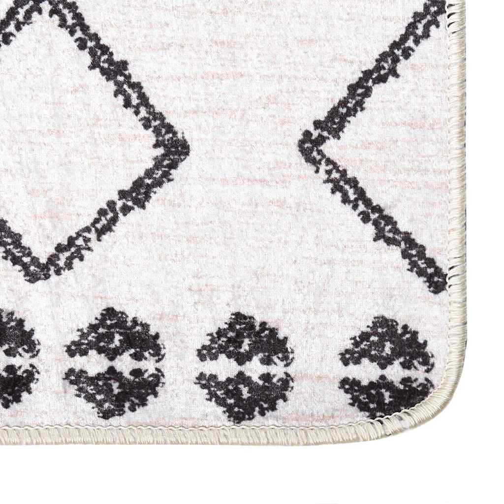 Vloerkleed wasbaar 120x170 cm zwart en wit