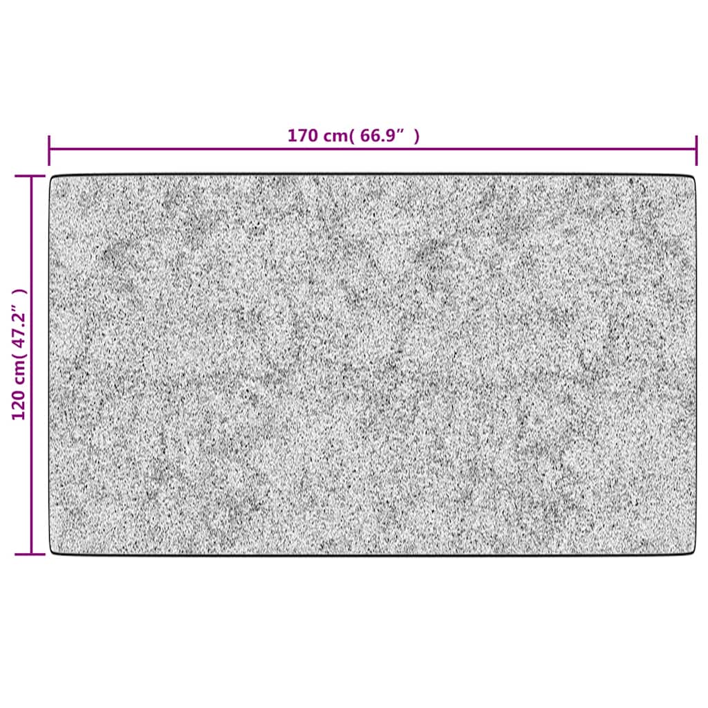 Vloerkleed wasbaar 120x170 cm zwart en wit