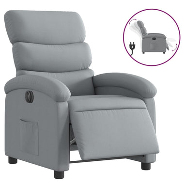 Fauteuil elektrisch verstelbaar stof lichtgrijs