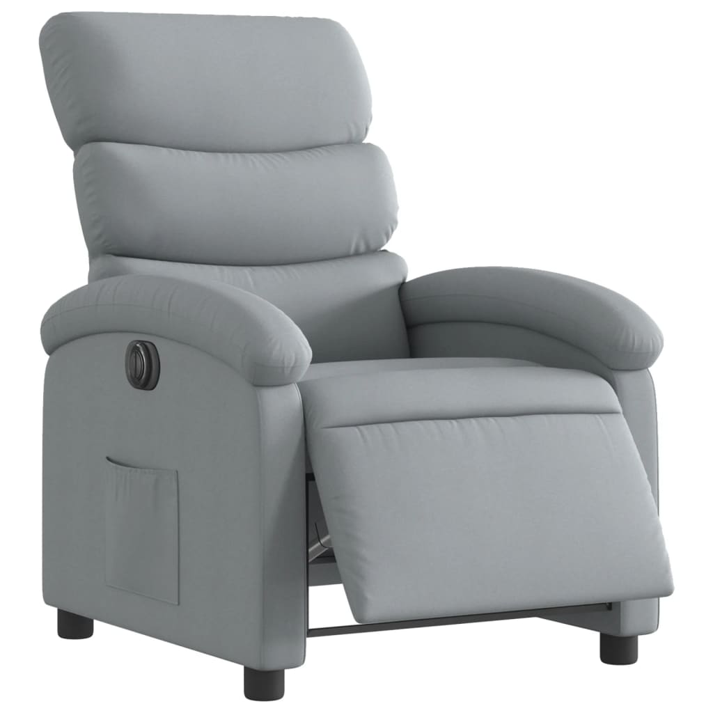 Fauteuil elektrisch verstelbaar stof lichtgrijs