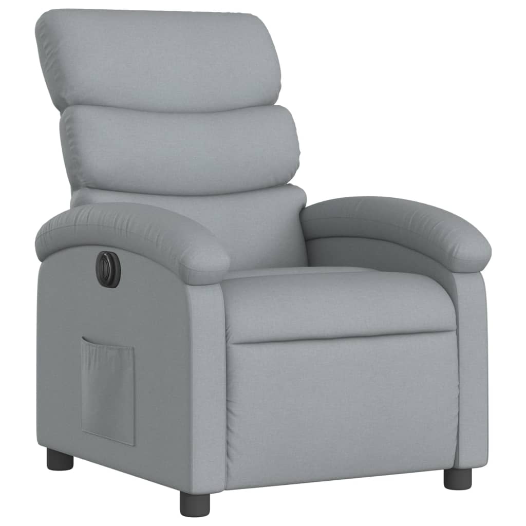 Fauteuil elektrisch verstelbaar stof lichtgrijs