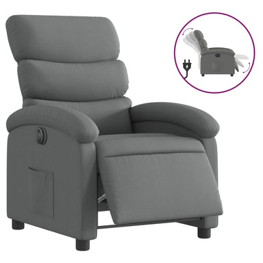 Fauteuil elektrisch verstelbaar stof donkergrijs