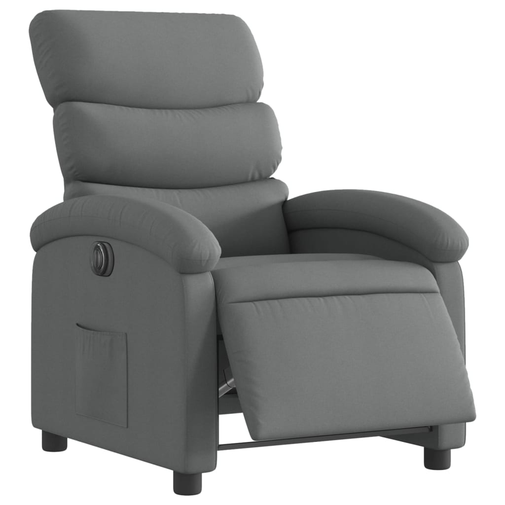 Fauteuil elektrisch verstelbaar stof donkergrijs
