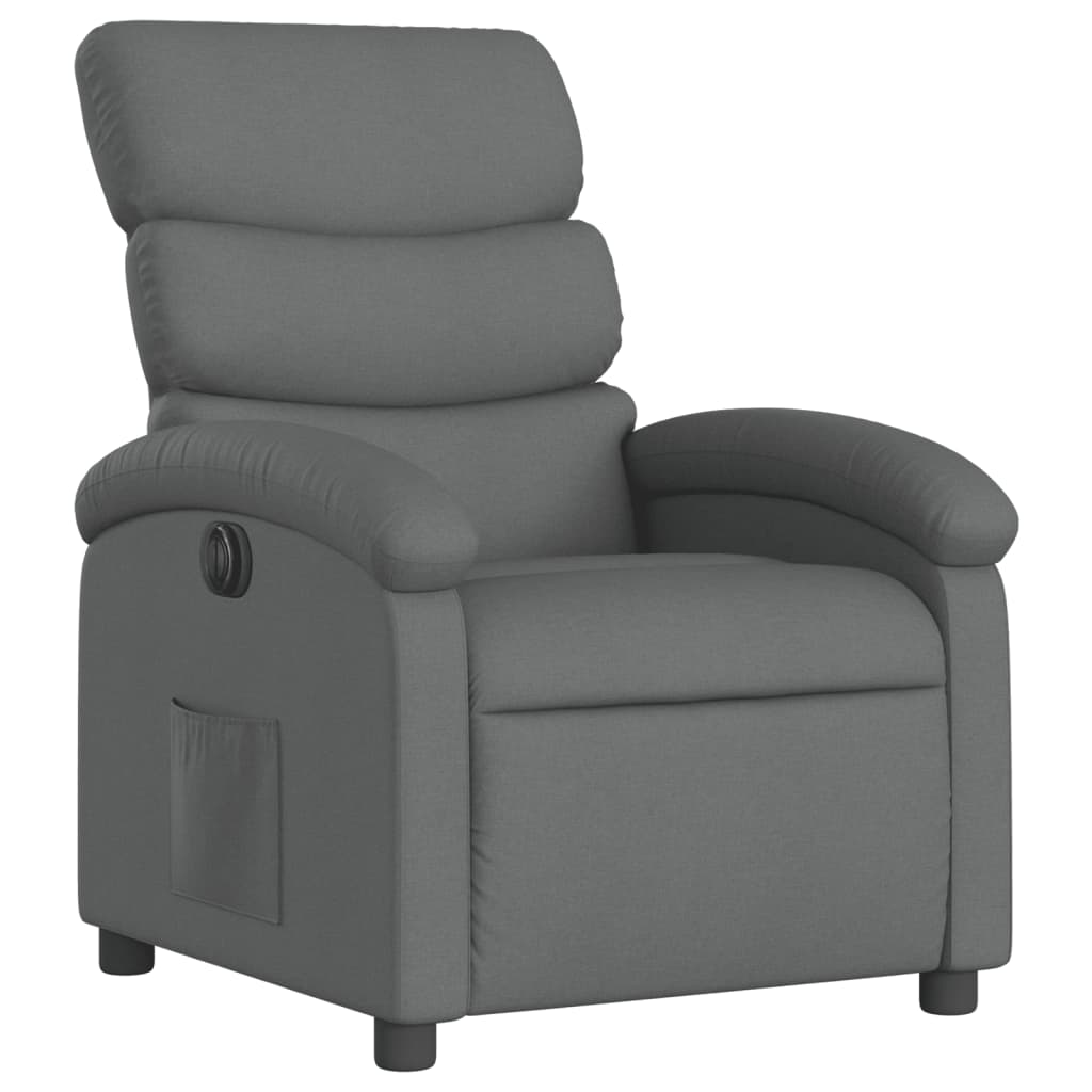Fauteuil elektrisch verstelbaar stof donkergrijs