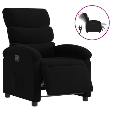 Fauteuil verstelbaar elektrisch stof zwart