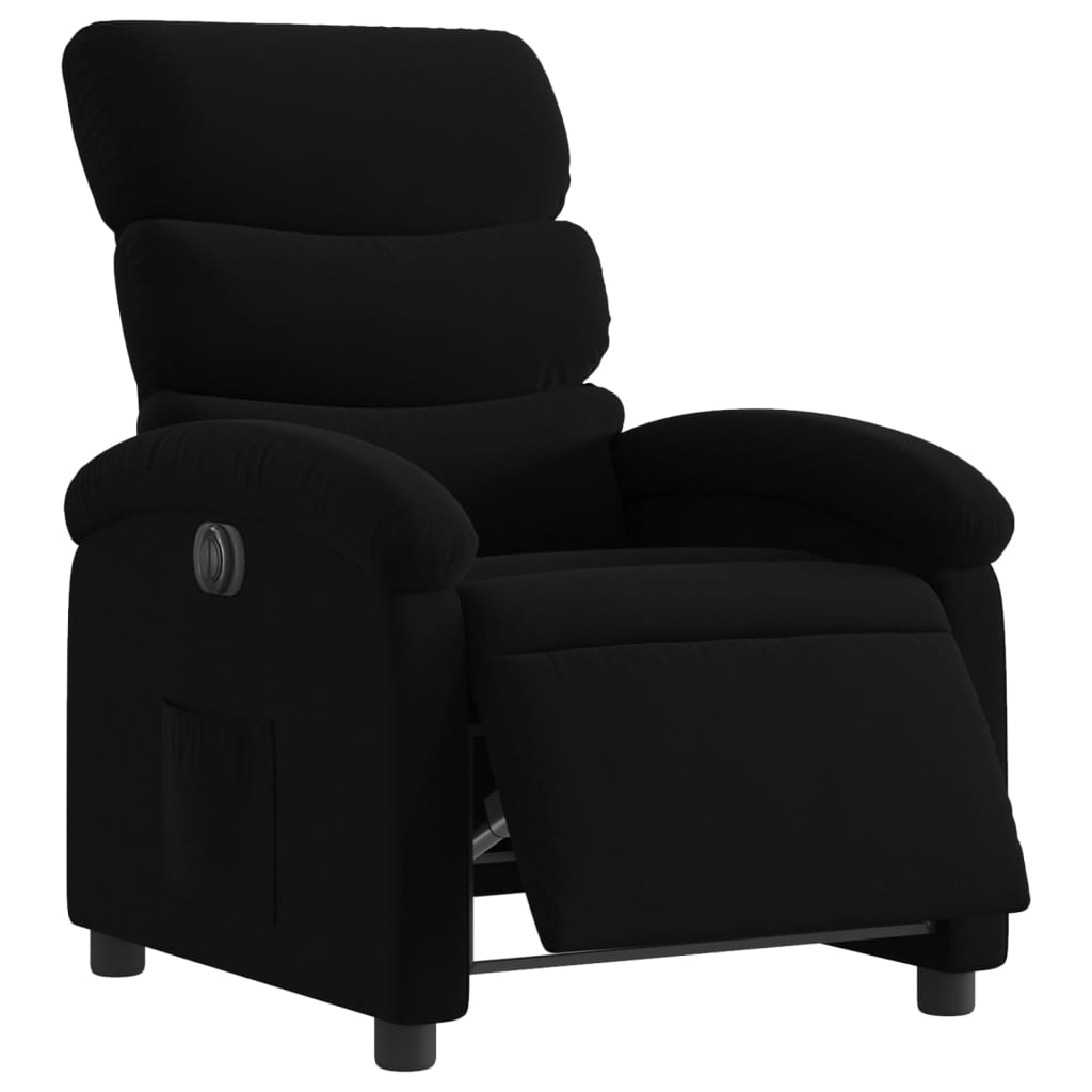 Fauteuil verstelbaar elektrisch stof zwart